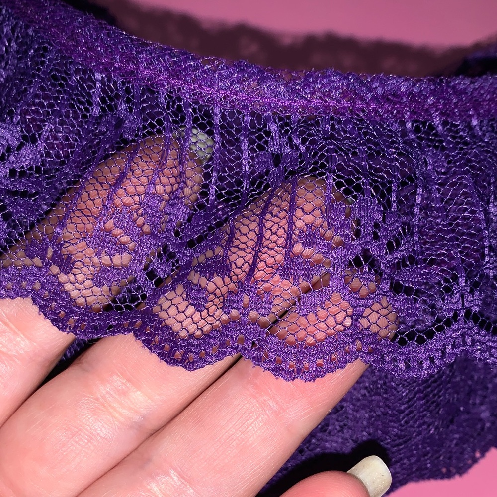 6.75 Yds. Deep Purple Floral Lace Sewing Trim 2 inch
